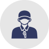 generic blue icon of a security guard